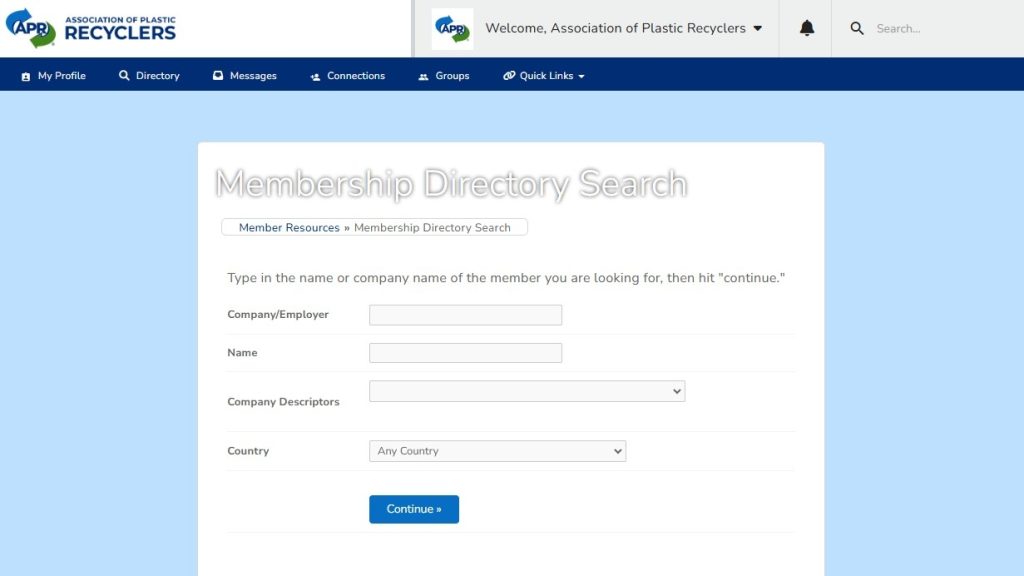 A screenshot of the APR Member Directory