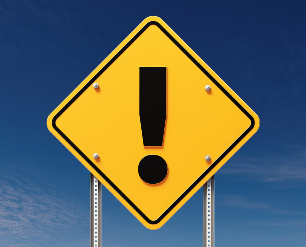 Yellow Traffic Warning Sign