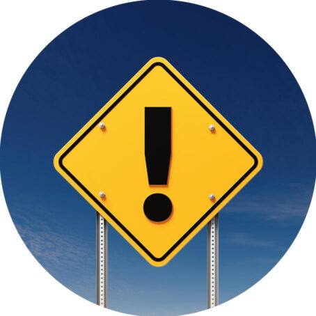 Yellow Traffic Warning Sign for report a problem container hero